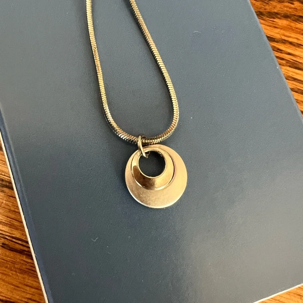 FULL MOON Retired Lia Sophia silver necklace - Picture 2 of 2